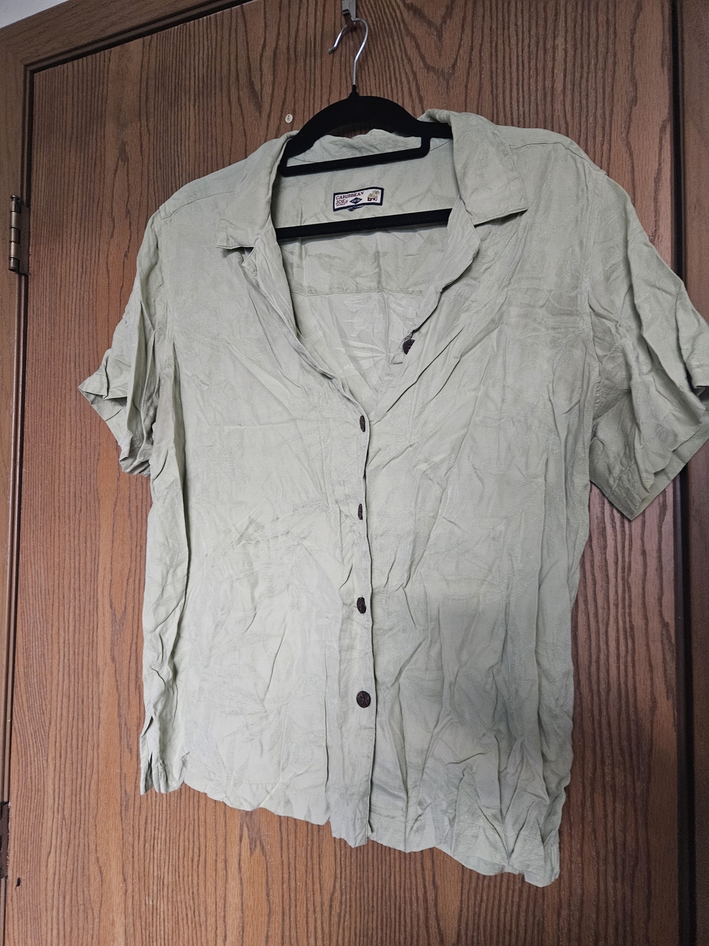 Caribbean Joe Light Green Short-Sleeve Button-Down Shirt